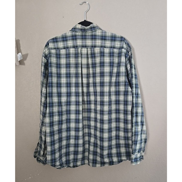 Eddie Bauer Green Plaid Long Sleeve Western Work Button Down Shirt Men's Size XL - Picture 2 of 5